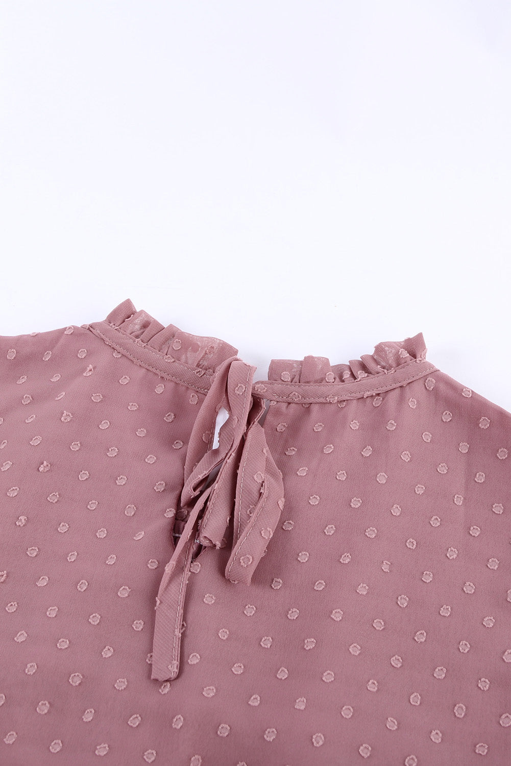 Green Swiss Dot Smocked Crew Neck Tank
