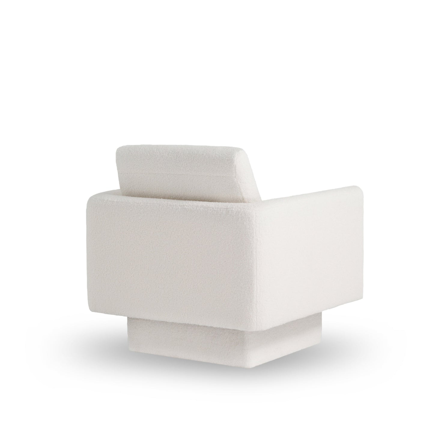 360° Modern Swivel Accent Chair,30" W Teddy Sherpa Round