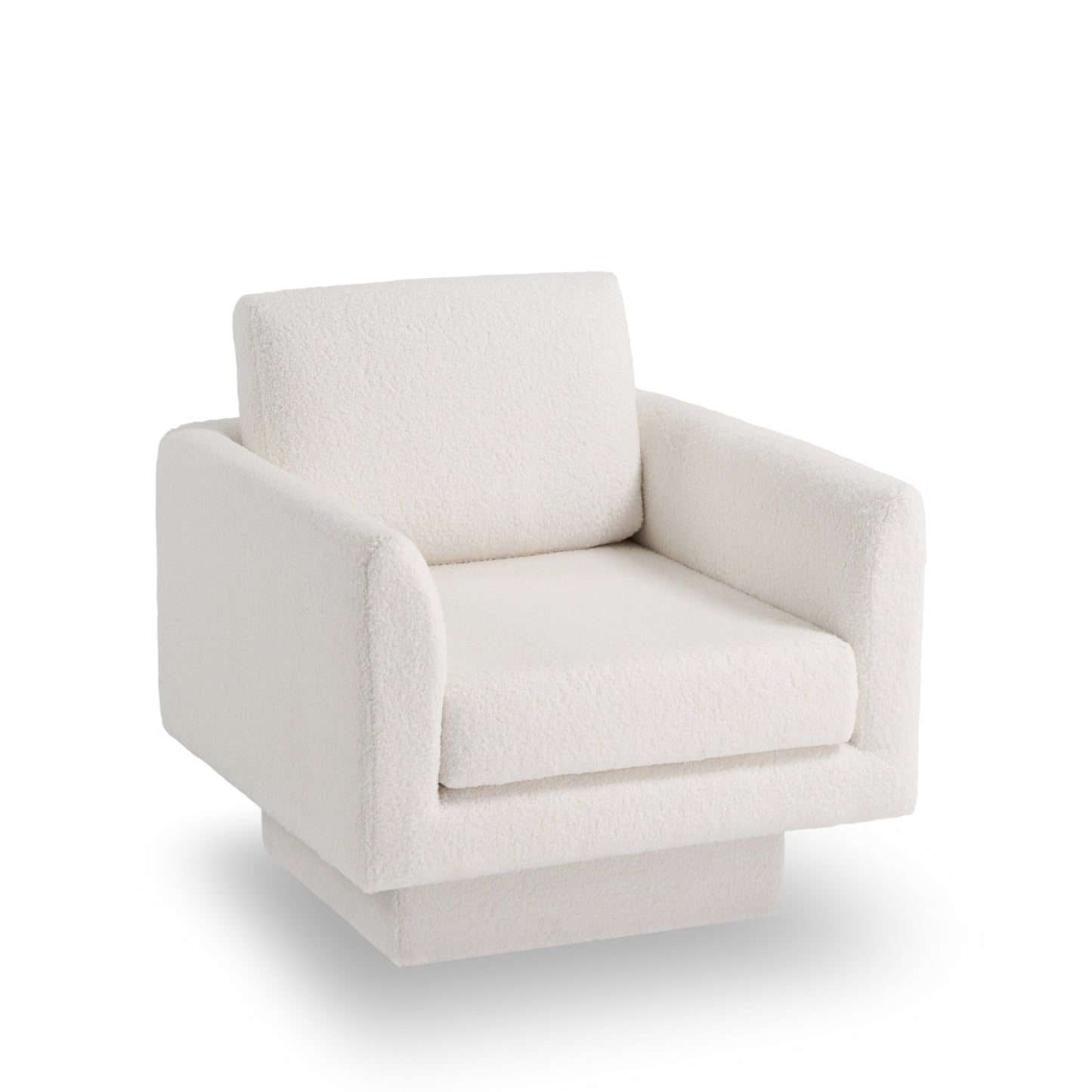 360° Modern Swivel Accent Chair,30" W Teddy Sherpa Round