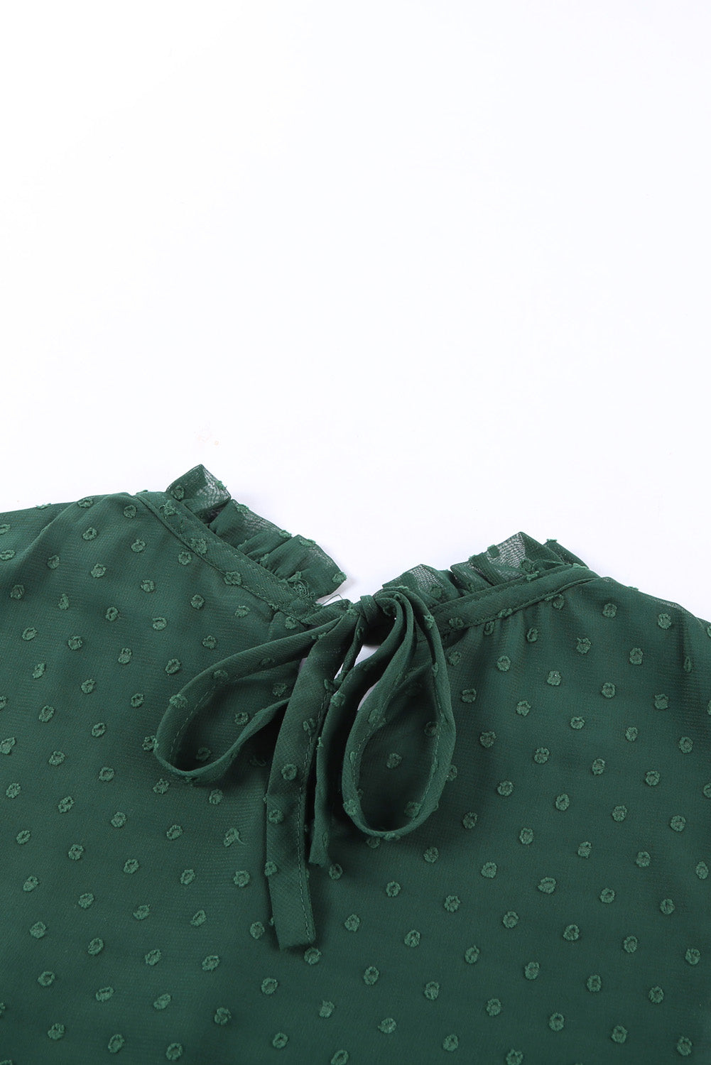 Green Swiss Dot Smocked Crew Neck Tank
