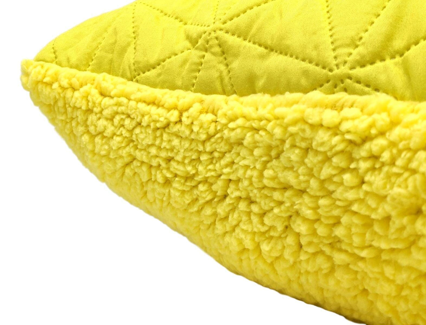 DaDa Bedding Hand-Made Tuscan Sun Yellow Sherpa Backside Quilted Throw