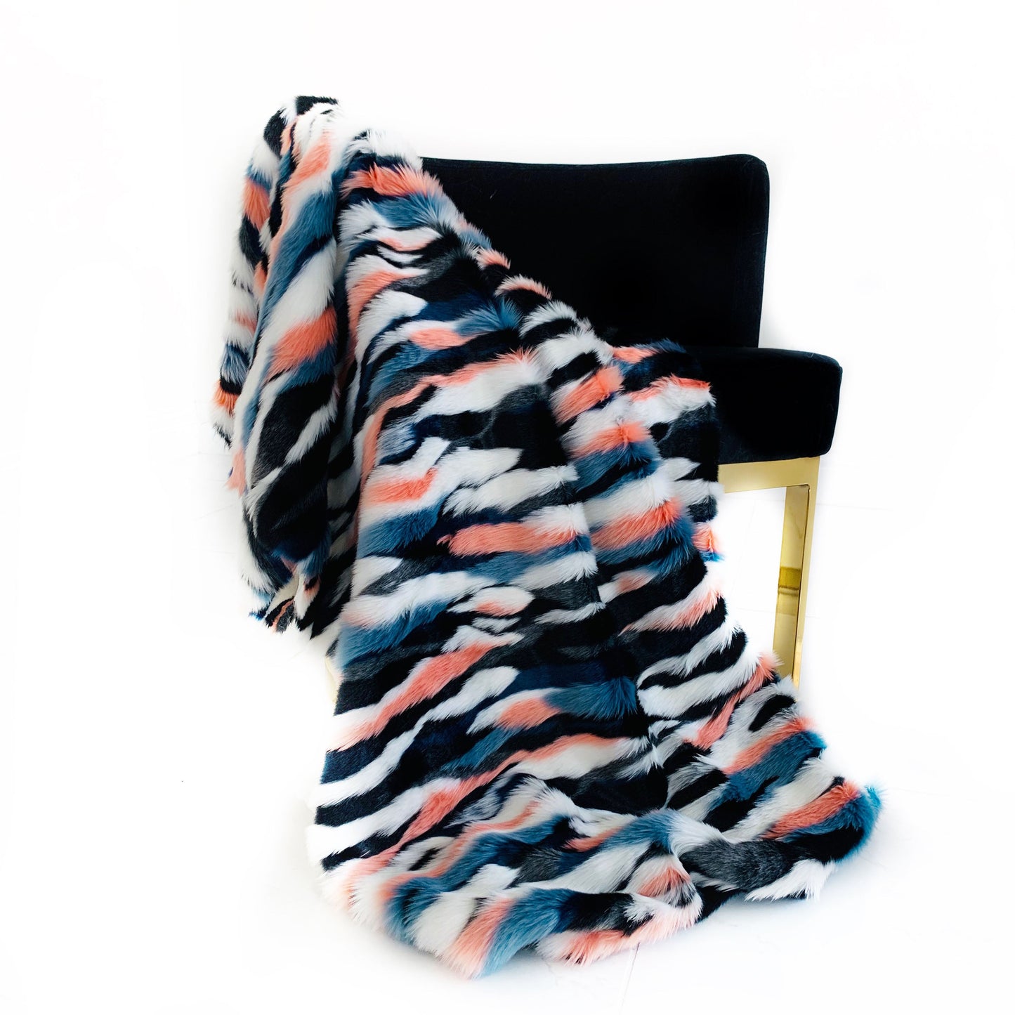 Plutus Black, Blue, Pink Unicorn Faux Fur Luxury Throw Blanket