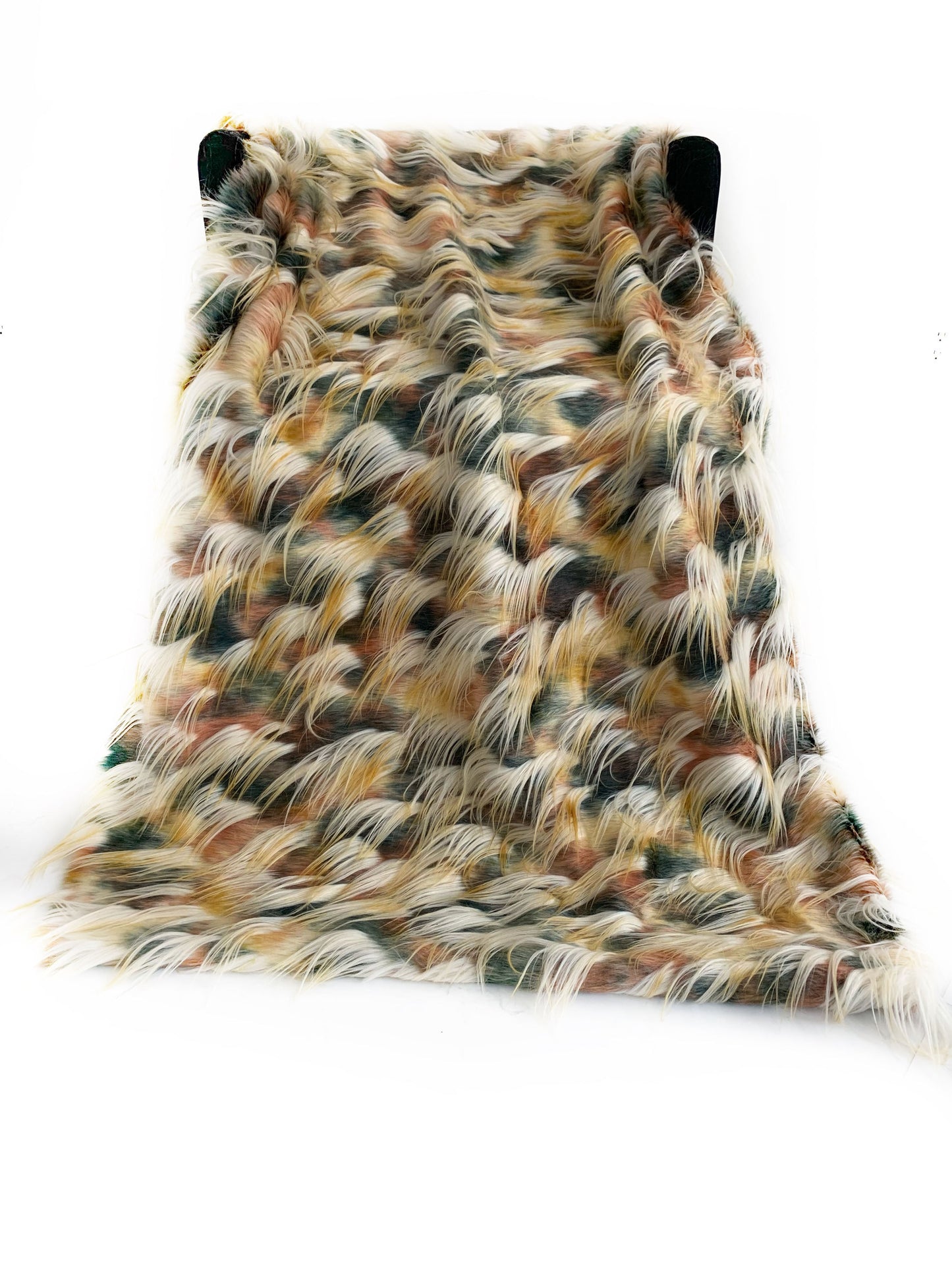 Plutus Multi-Color Fancy Feather Faux Fur Luxury Throw Blanket
