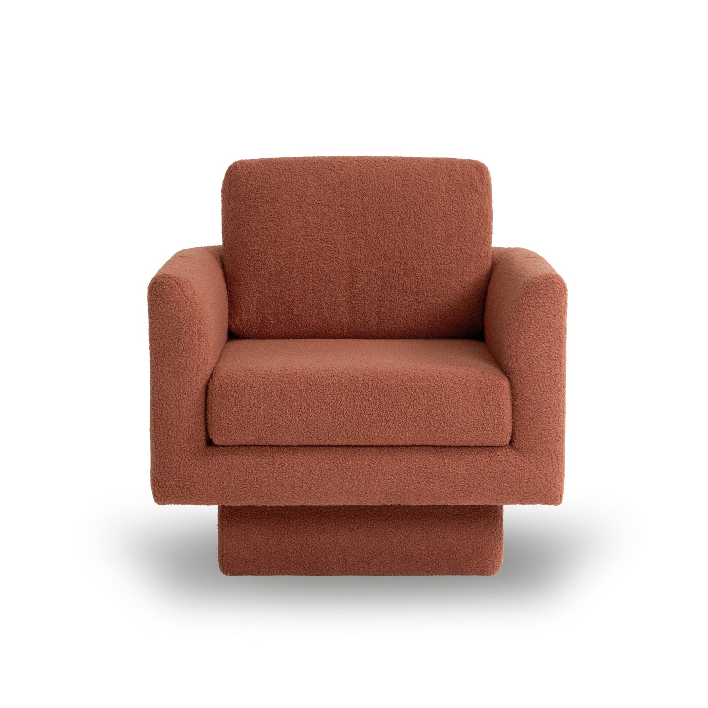 360° Modern Swivel Accent Chair,30" W Teddy Sherpa Round