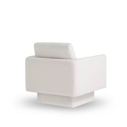 360° Modern Swivel Accent Chair,30" W Teddy Sherpa Round