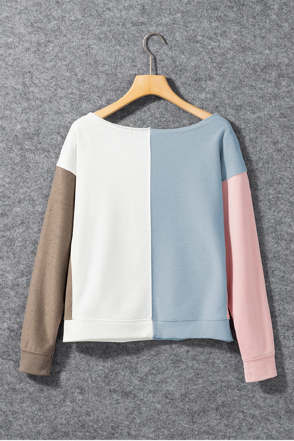 Multicolour Colorblock Dolman Sleeve Sweatshirt