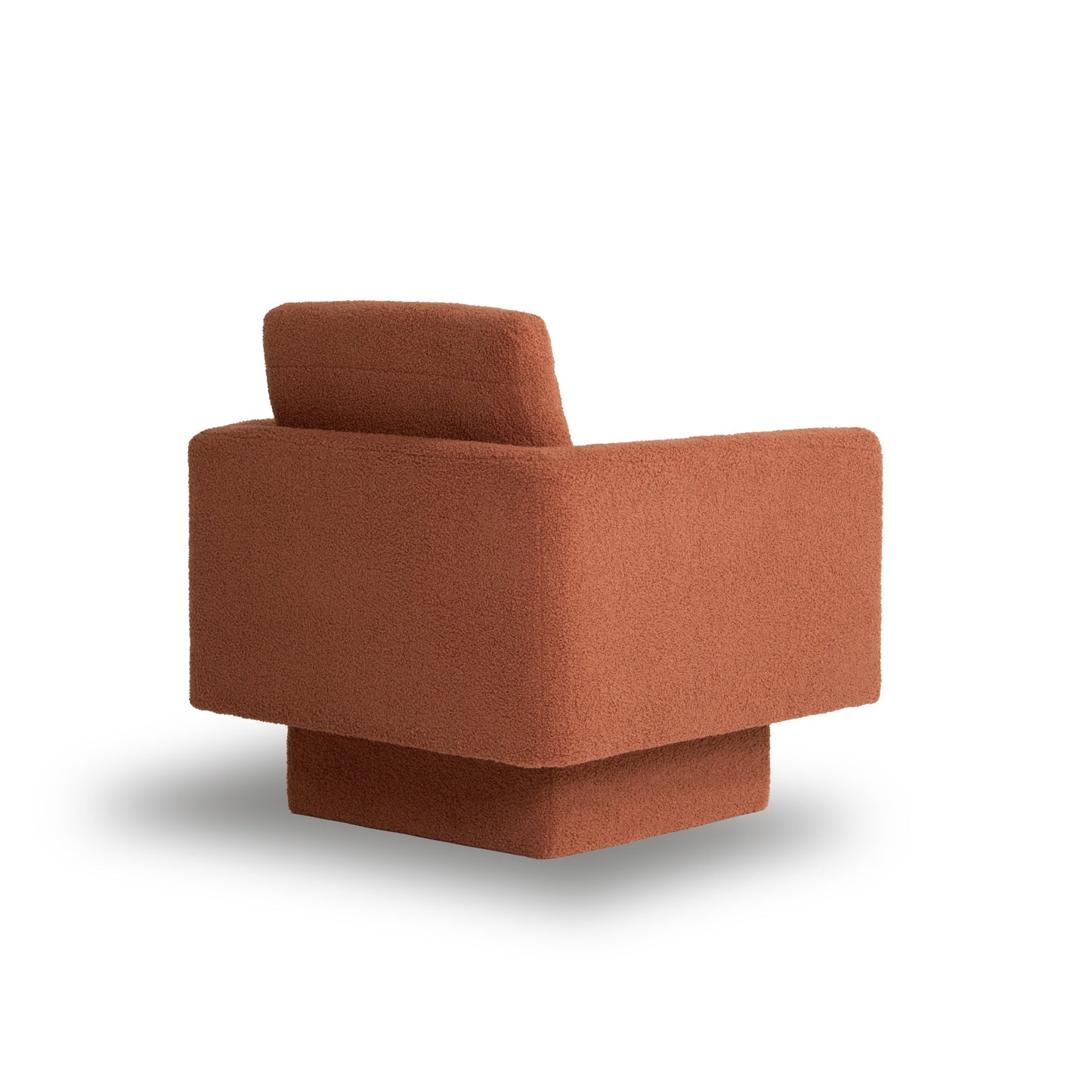 360° Modern Swivel Accent Chair,30" W Teddy Sherpa Round