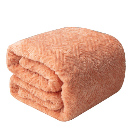 DaDa Bedding Coral Peach Rose Faux Fur Throw Blanket - Dreamy