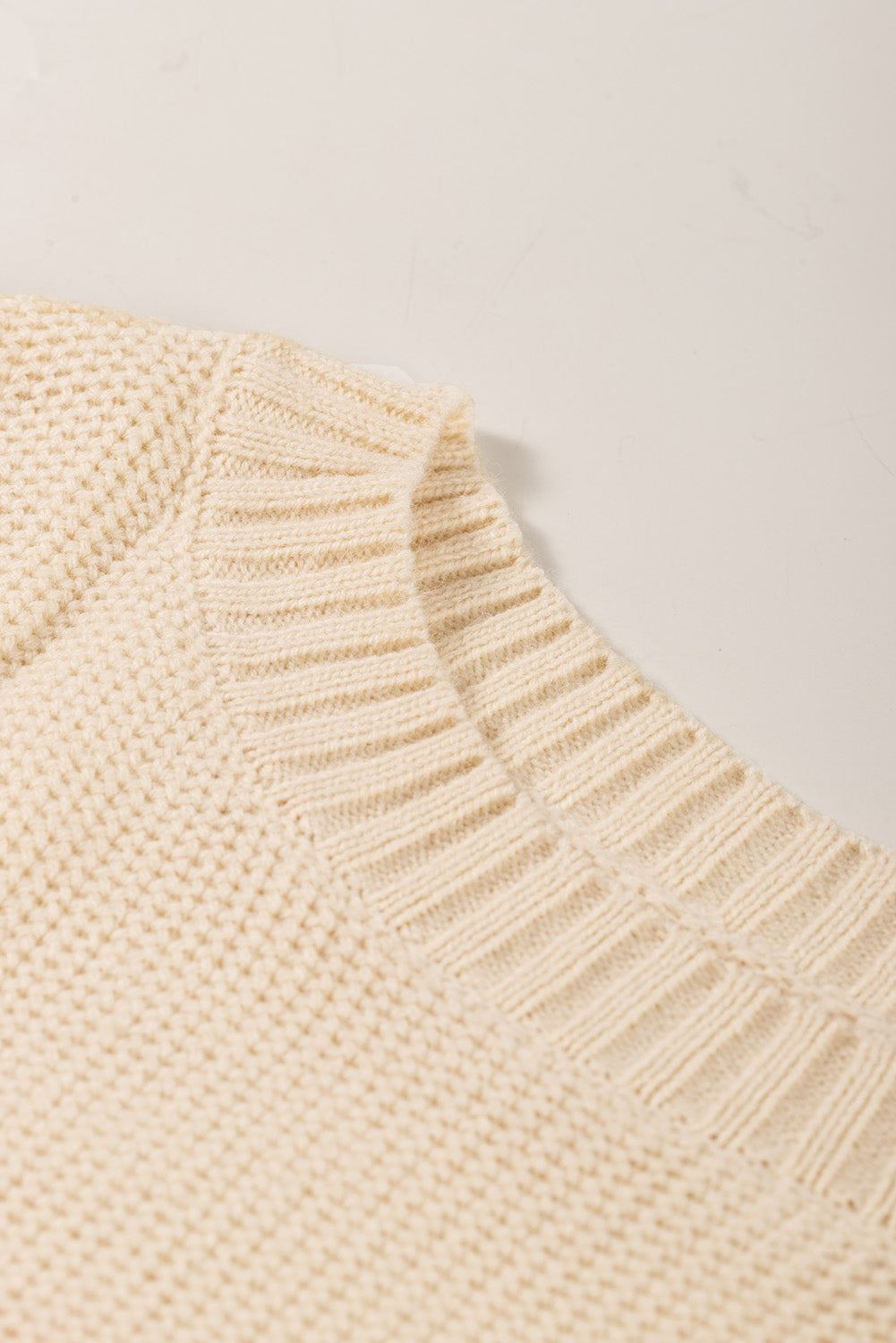 Brown Stripe Color Block Drop Shoulder Round Neck Knit Sweater