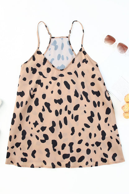 Leopard V Neck Babydoll Tank Top
