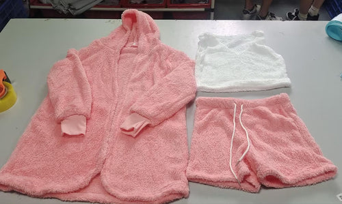 3pcs Women's Loungewear Set – Cozy Crop Tank, Drawstring Shorts & Long