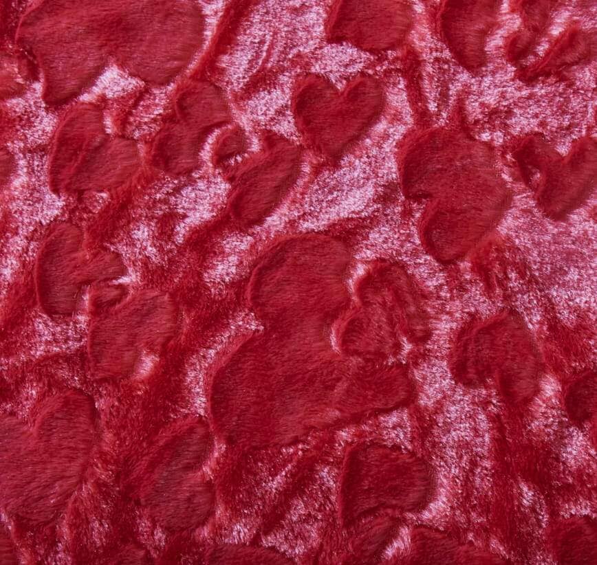 DaDa Bedding Luxury Romantic Red Lovely Hearts Dreamy Plush Faux Fur