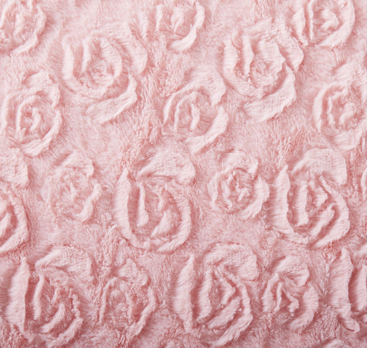 DaDa Bedding Rosey Pastel Blossom Pink Faux Fur Euro Throw Pillow