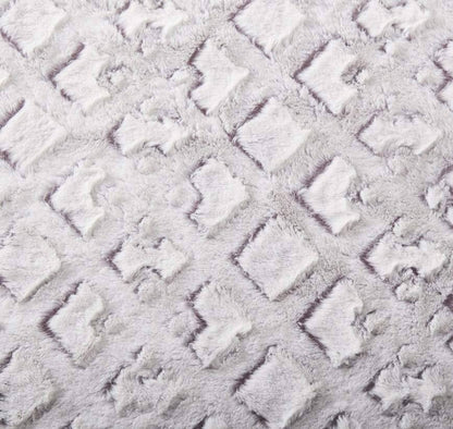 DaDa Bedding Dreamy Milky Way White & Purple Embossed Faux Fur Euro