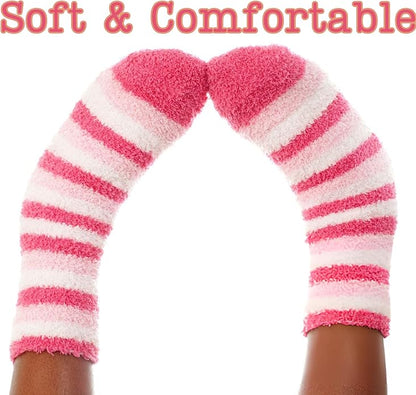 Colorful Patterned Wild Comfort Fuzzy Socks - 6 Pairs