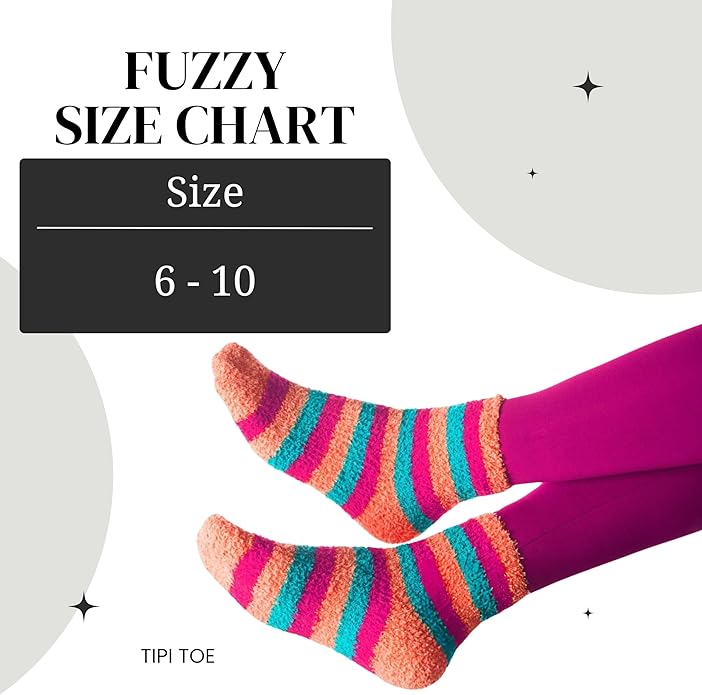Colorful Patterned Wild Comfort Fuzzy Socks - 6 Pairs