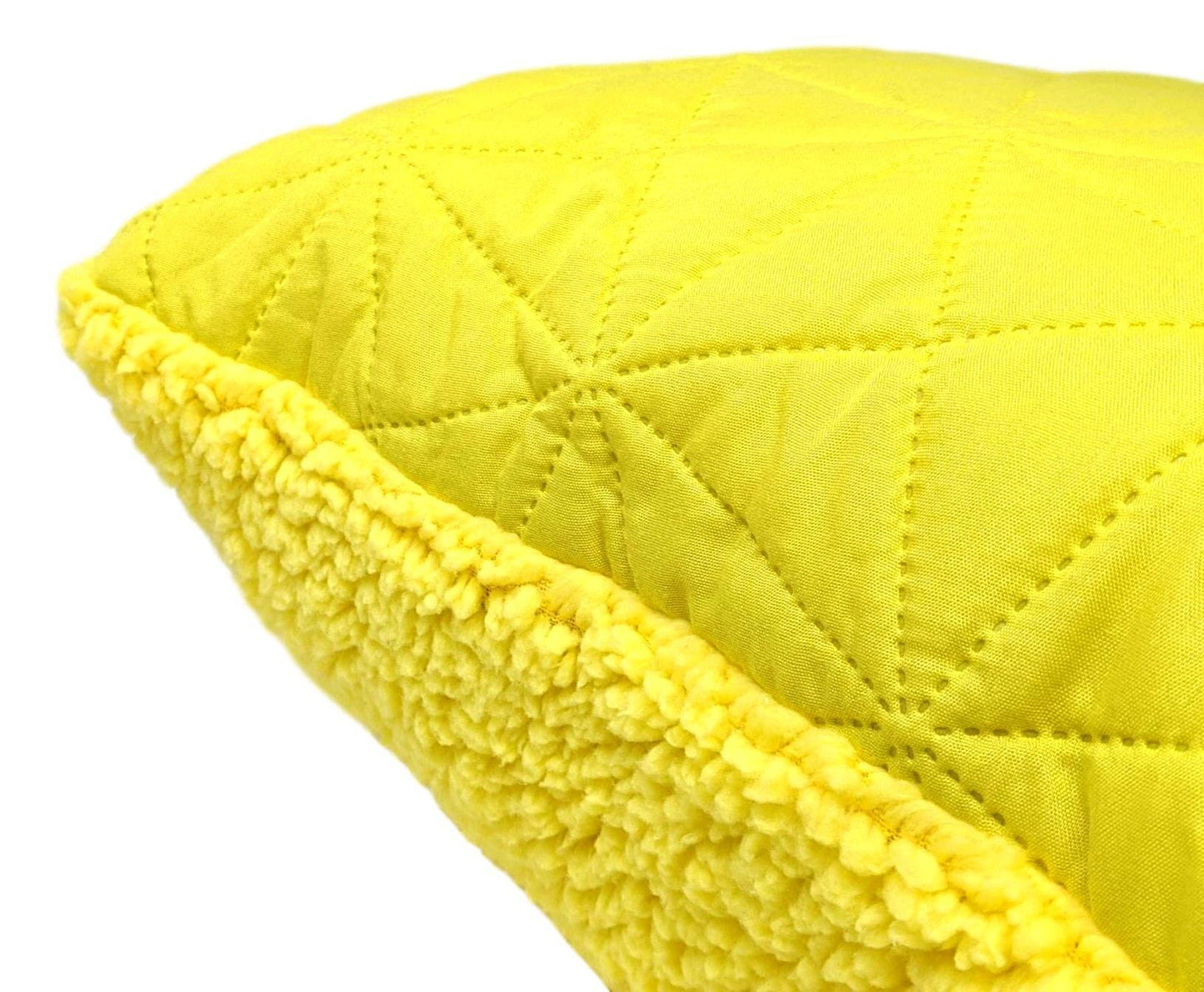 DaDa Bedding Hand-Made Tuscan Sun Yellow Sherpa Backside Quilted Throw