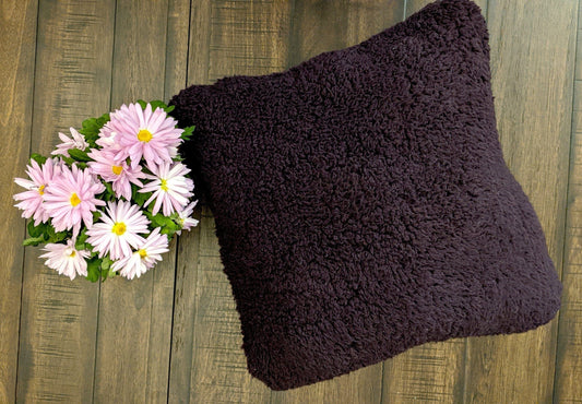 DaDa Bedding Hand-Made Eggplant Purple Sherpa Backside Quilted Throw