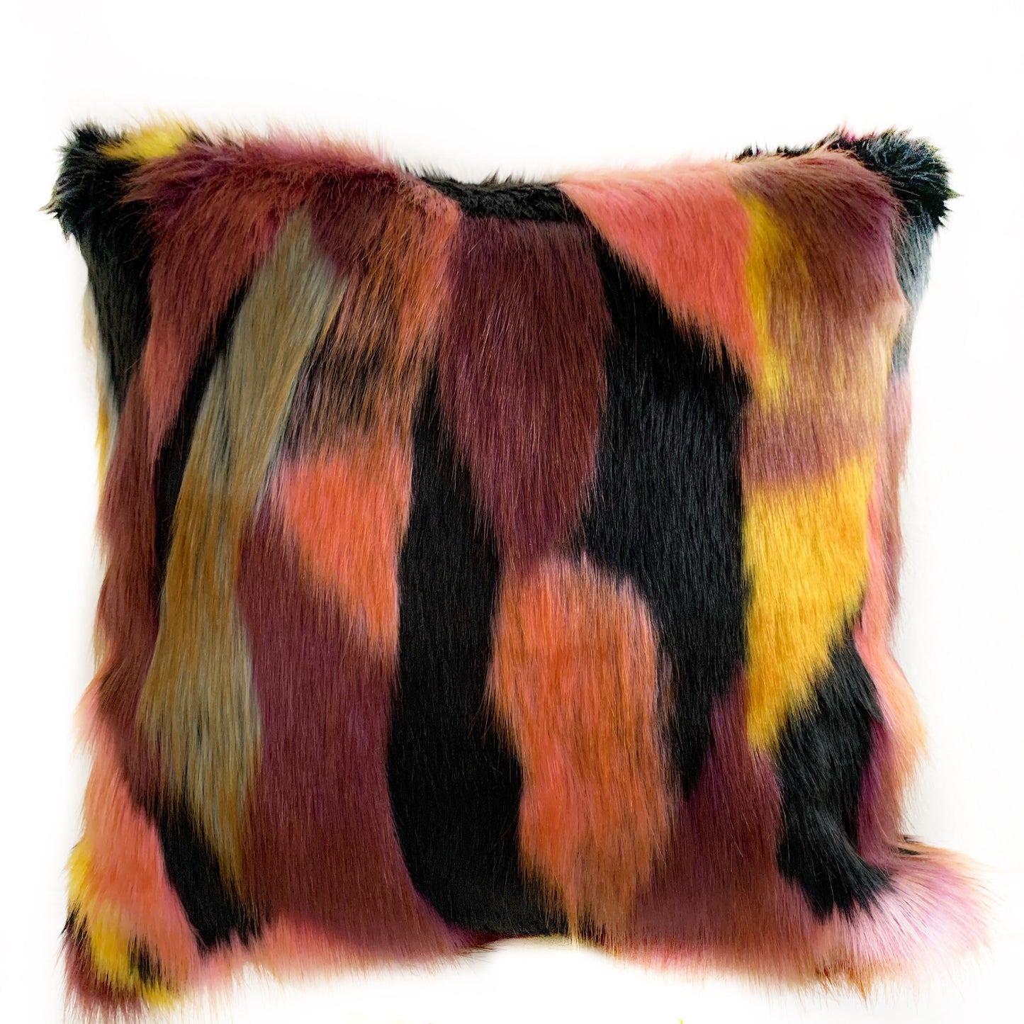 Plutus Burgandy, Black Exotic Parrot Animal Faux Fur Luxury Throw