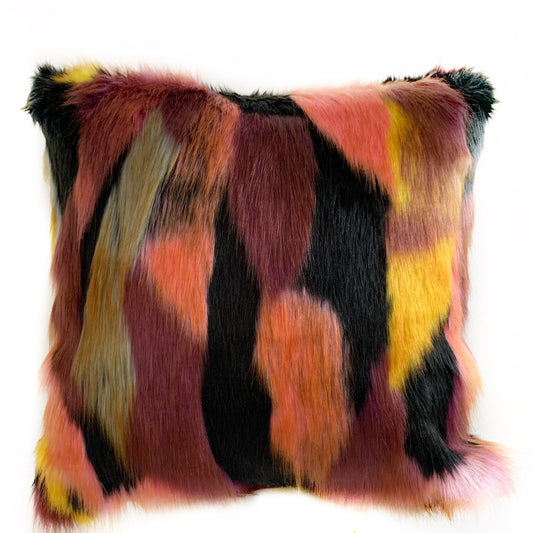 Plutus Burgandy, Black Exotic Parrot Animal Faux Fur Luxury Throw