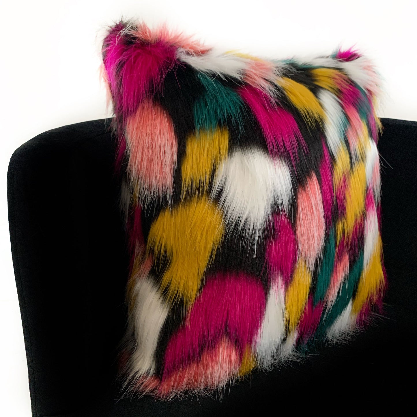 Plutus Purple, Yellow, Black Amazonian Bird Animal Faux Fur Luxury