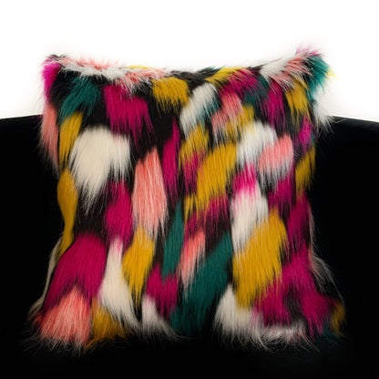Plutus Purple, Yellow, Black Amazonian Bird Animal Faux Fur Luxury