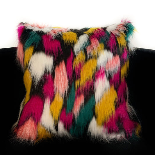 Plutus Purple, Yellow, Black Amazonian Bird Animal Faux Fur Luxury