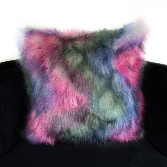 Plutus Green, Purple, Blue Northern Lights Animal Faux Fur Luxury