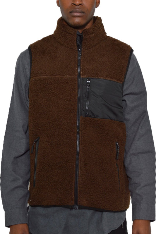 SHERPA FLEECE ZIPPER VEST