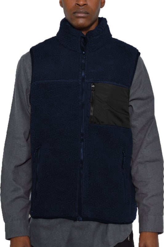 SHERPA FLEECE ZIP UP VEST