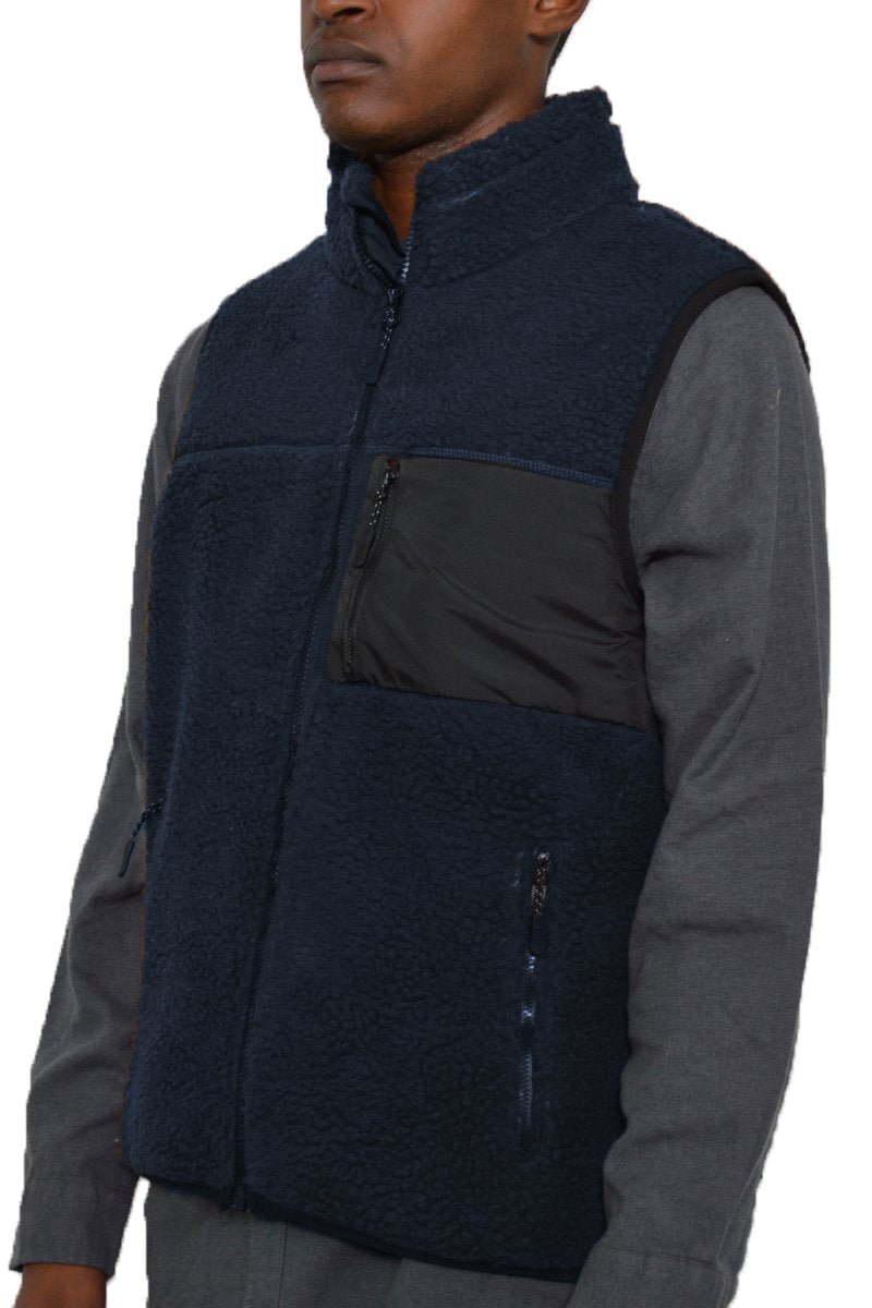 SHERPA FLEECE ZIP UP VEST