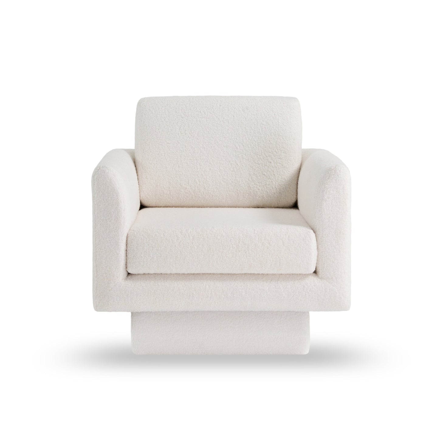 360° Modern Swivel Accent Chair,30" W Teddy Sherpa Round