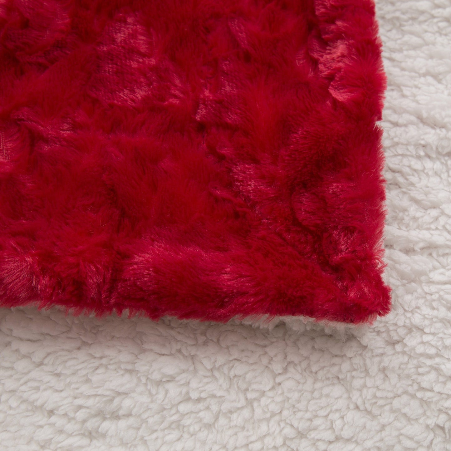 DaDa Bedding Luxury Romantic Red Lovely Hearts Dreamy Plush Faux Fur