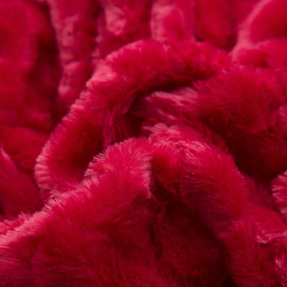 DaDa Bedding Luxury Romantic Red Lovely Hearts Dreamy Plush Faux Fur