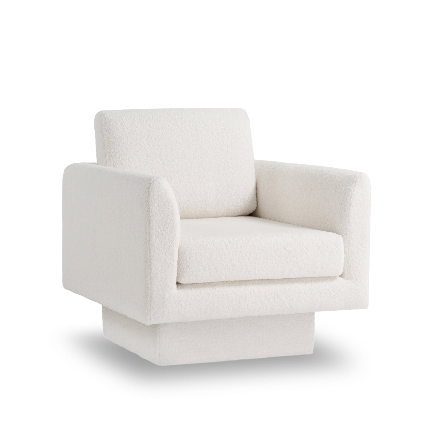 360° Modern Swivel Accent Chair,30" W Teddy Sherpa Round