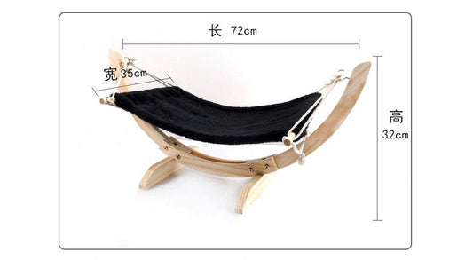 Cozy Paws Wooden Cat Hammock Bed - The Perfect Pet Haven!