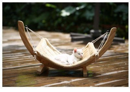 Cozy Paws Wooden Cat Hammock Bed - The Perfect Pet Haven!