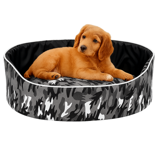 Leopard Print Cozy Pet Bed – Soft, Stylish & Secure