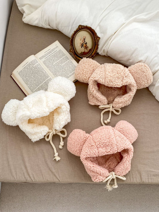 Winter Infant Baby Boys And Girls Solid Fluffy Thermal Hats