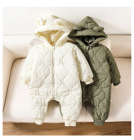 Autumn and Winter Arrival Baby Unisex Solid Color Hooded Cozy Long