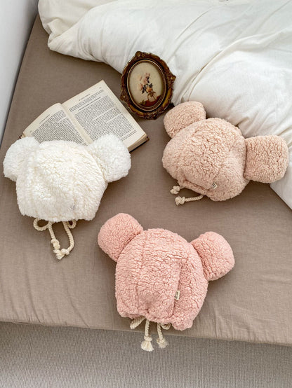 Winter Infant Baby Boys And Girls Solid Fluffy Thermal Hats