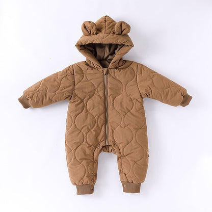 Autumn and Winter Arrival Baby Unisex Solid Color Hooded Cozy Long