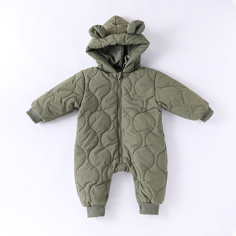 Autumn and Winter Arrival Baby Unisex Solid Color Hooded Cozy Long