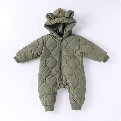 Autumn and Winter Arrival Baby Unisex Solid Color Hooded Cozy Long
