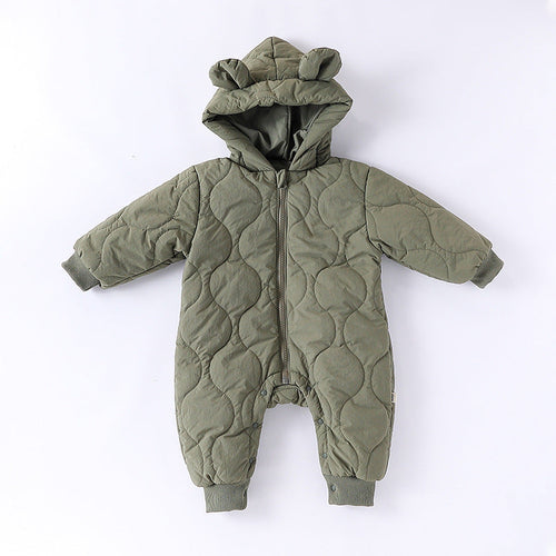 Autumn and Winter Arrival Baby Unisex Solid Color Hooded Cozy Long