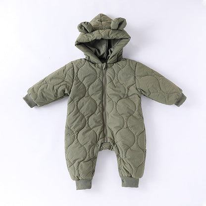 Autumn and Winter Arrival Baby Unisex Solid Color Hooded Cozy Long