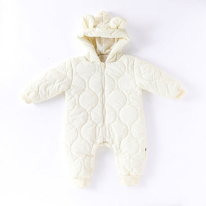 Autumn and Winter Arrival Baby Unisex Solid Color Hooded Cozy Long