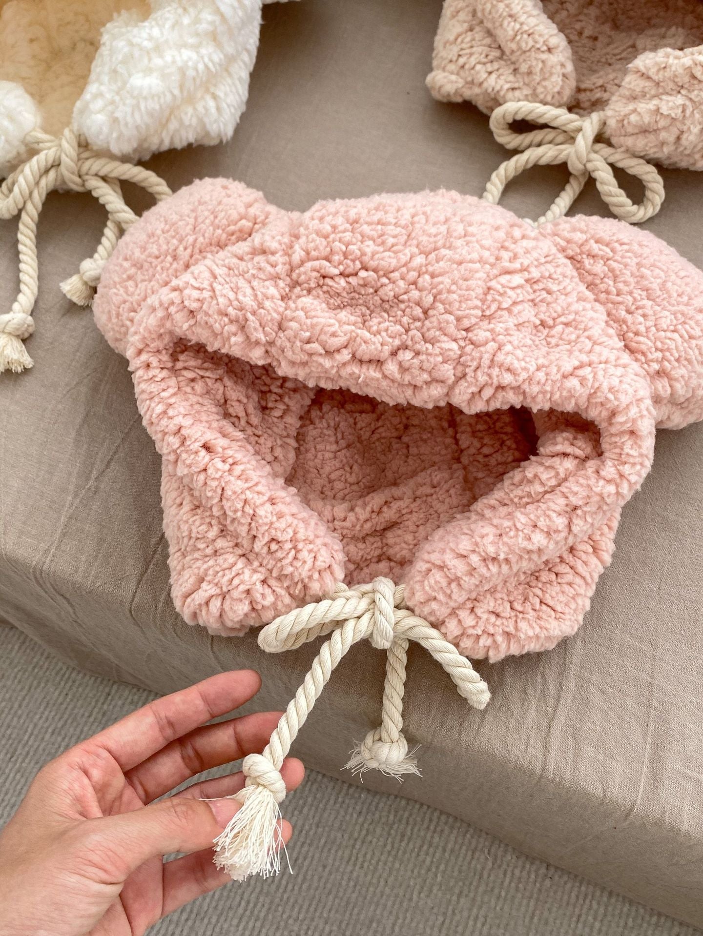 Winter Infant Baby Boys And Girls Solid Fluffy Thermal Hats