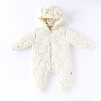 Autumn and Winter Arrival Baby Unisex Solid Color Hooded Cozy Long