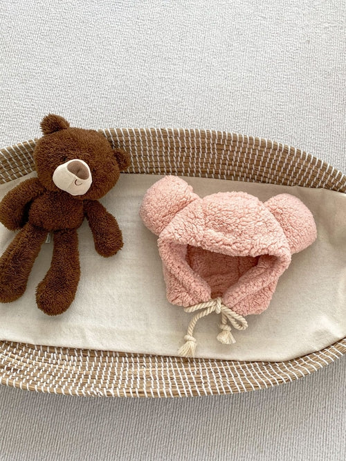 Winter Infant Baby Boys And Girls Solid Fluffy Thermal Hats